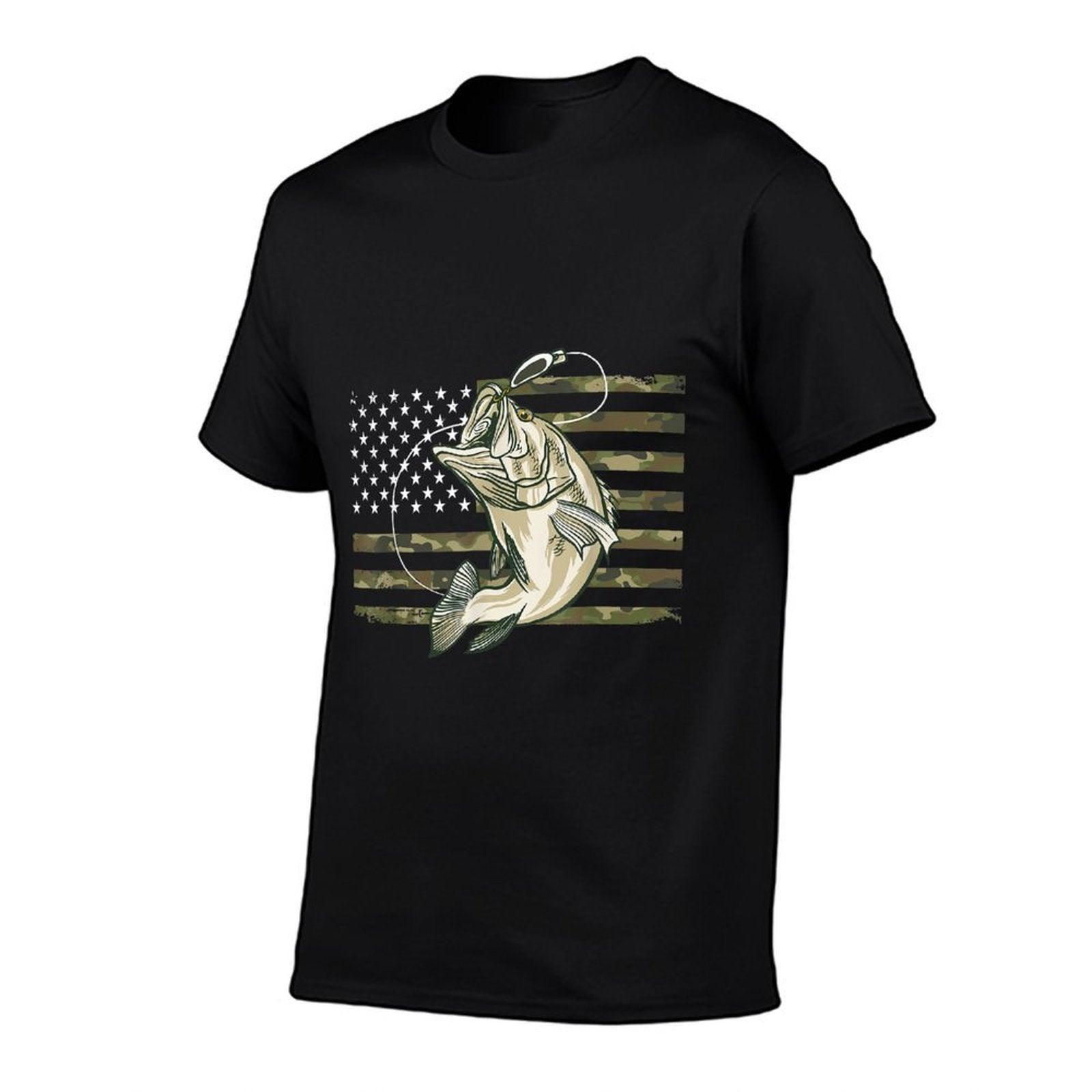 Fishing Camouflage US American Bass Fish Fisherman Camo  Affordable Price T-Shirt