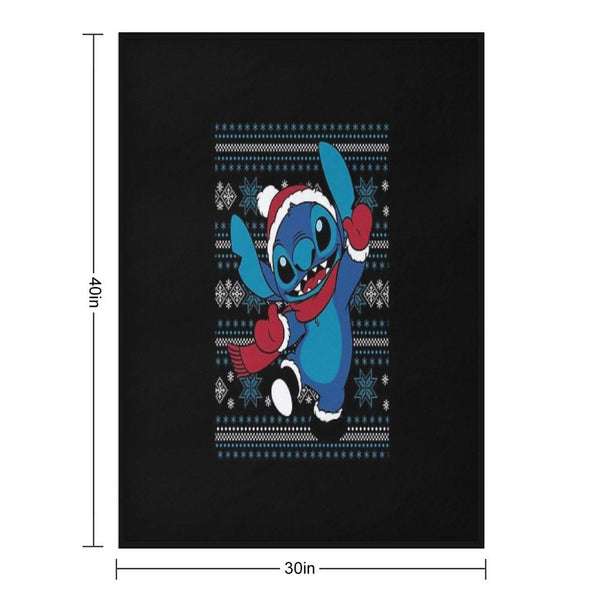 Stitch Happy Holiday Gift For Fans, For Men And Women, Gift Halloween, Thanksgiving, Christmas Day Throw Blanket