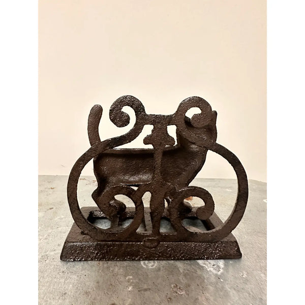 Rustic Cast Iron Napkin Holder-Cat