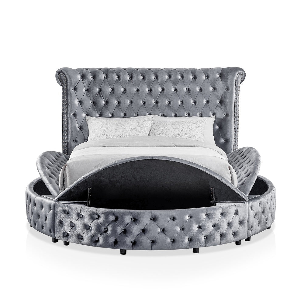 1pc Unique Round Glam Bed