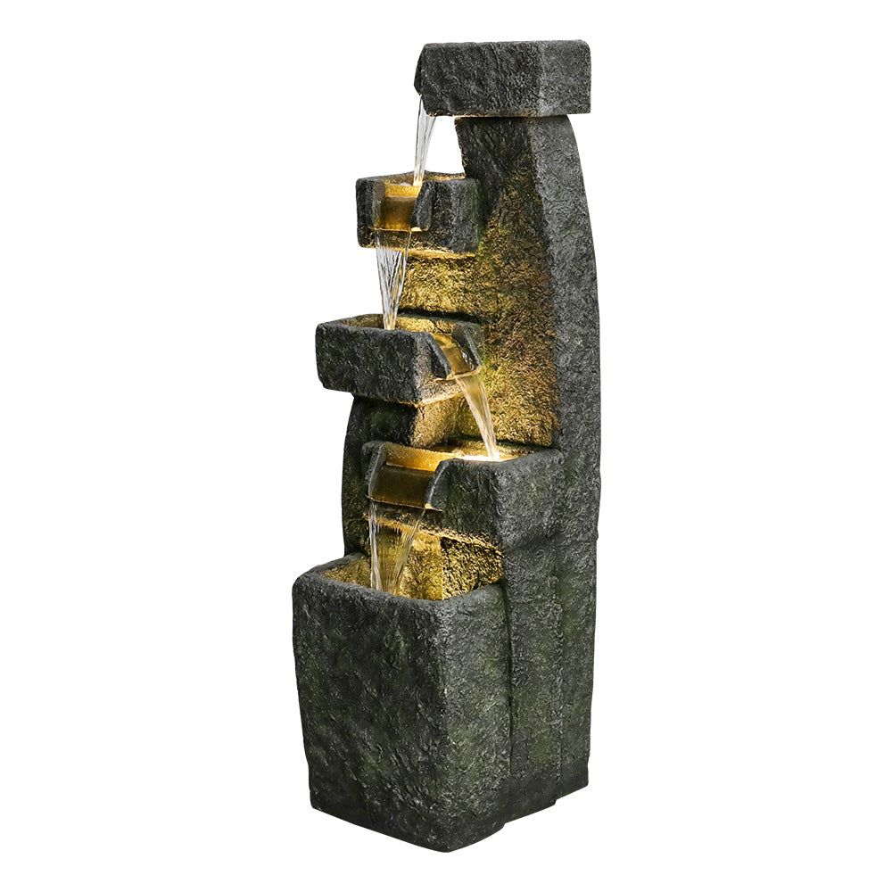 Resin Tiered Outdoor Fountain 5 Tier Modern LED