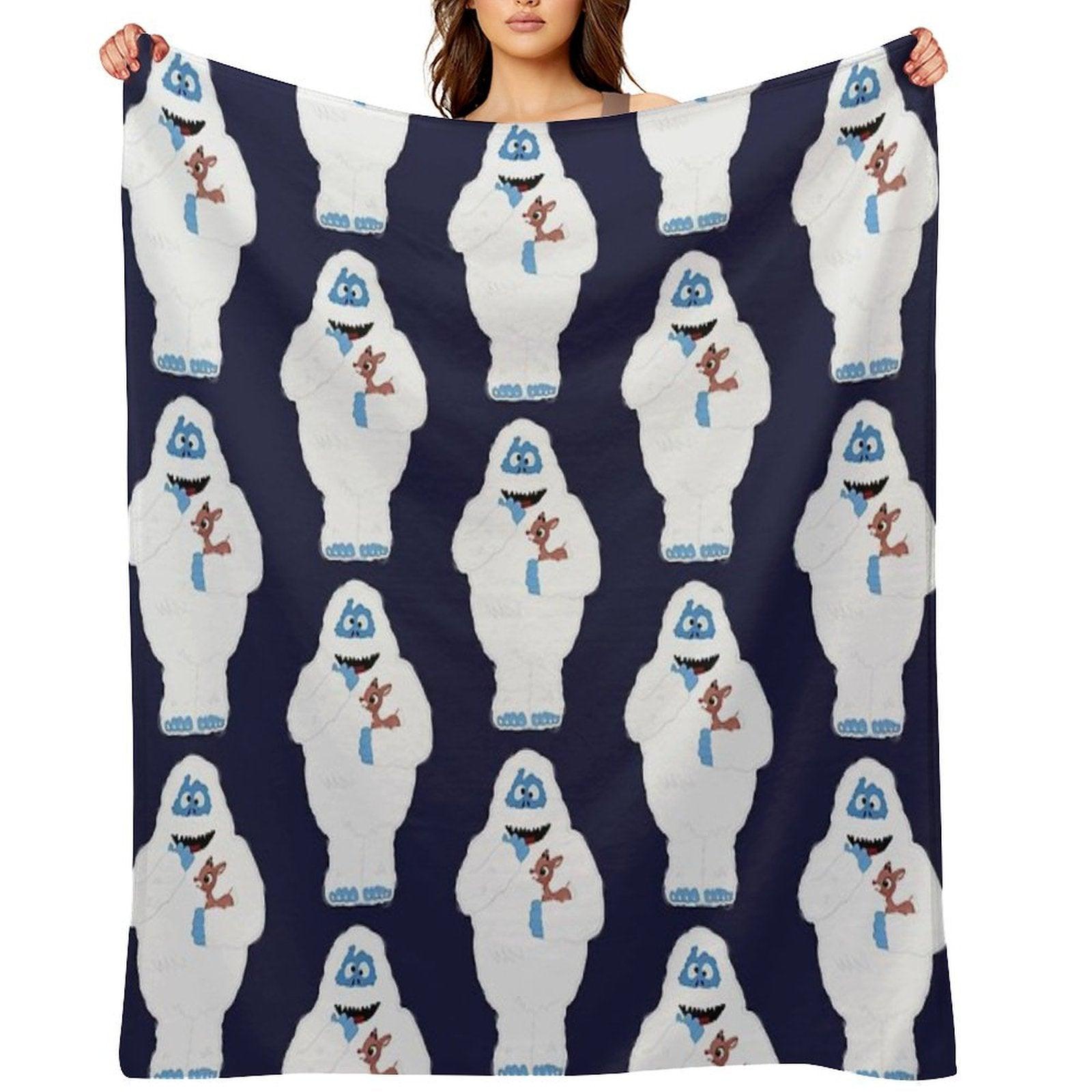 Classic Christmas Abominable Snowman with Rudolph © GraphicLoveShop Throw Blanket