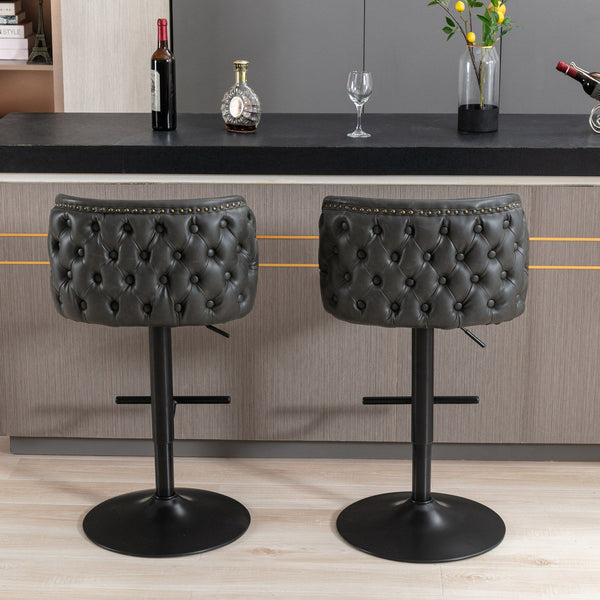 Set of 2 Modern PU Upholstered Swivel Barstools BLAKHOM