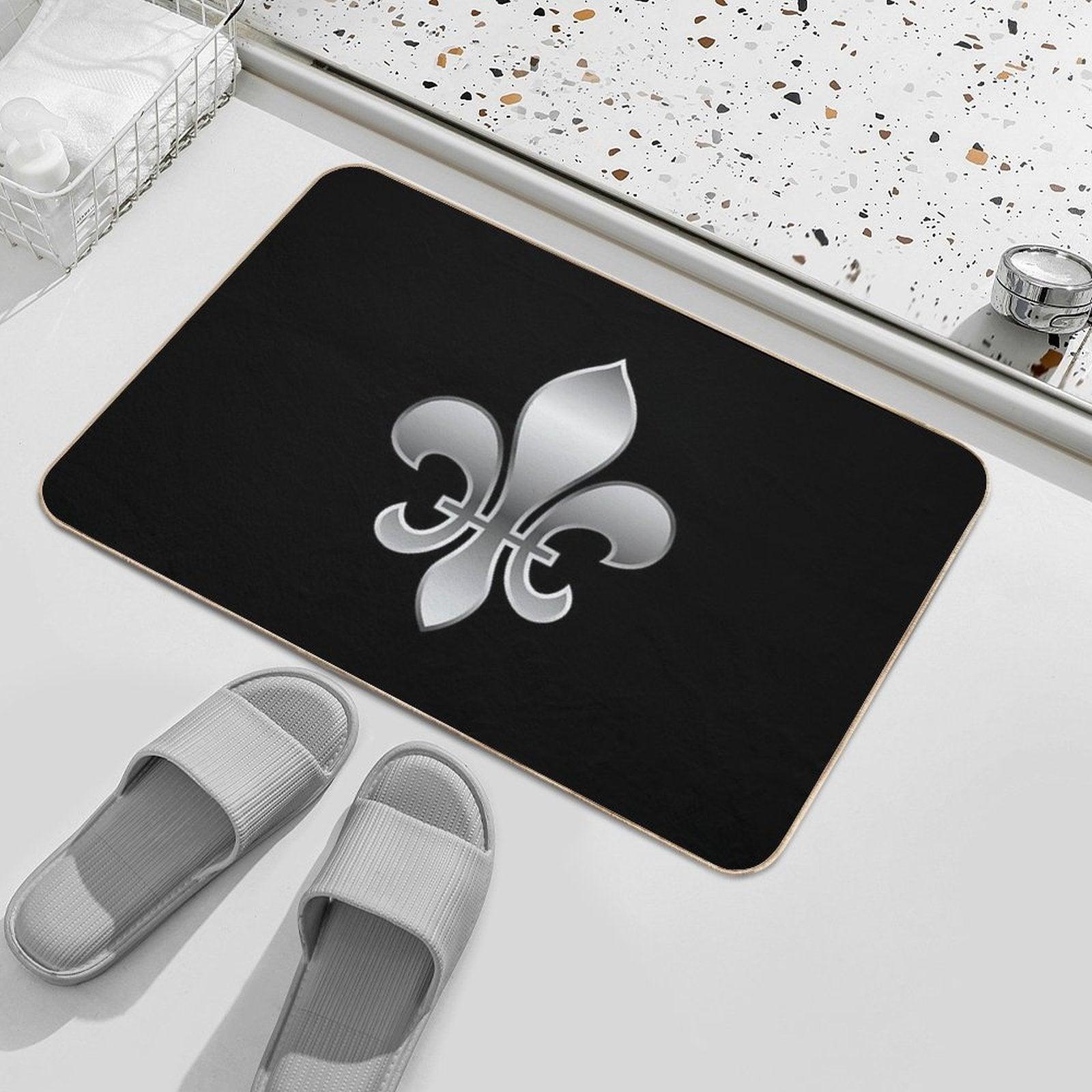 Fleur De Lys  Fleur De Lis Metallic Silver Look Bath Mat