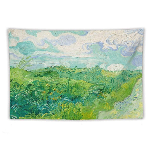 Green Wheat Fields Auvers Van Gogh Fine Art Tapestry