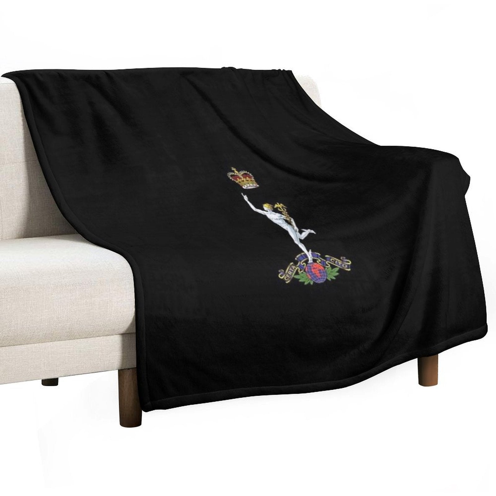Royal Signals Cap Badge Easy Care Throw Blanket