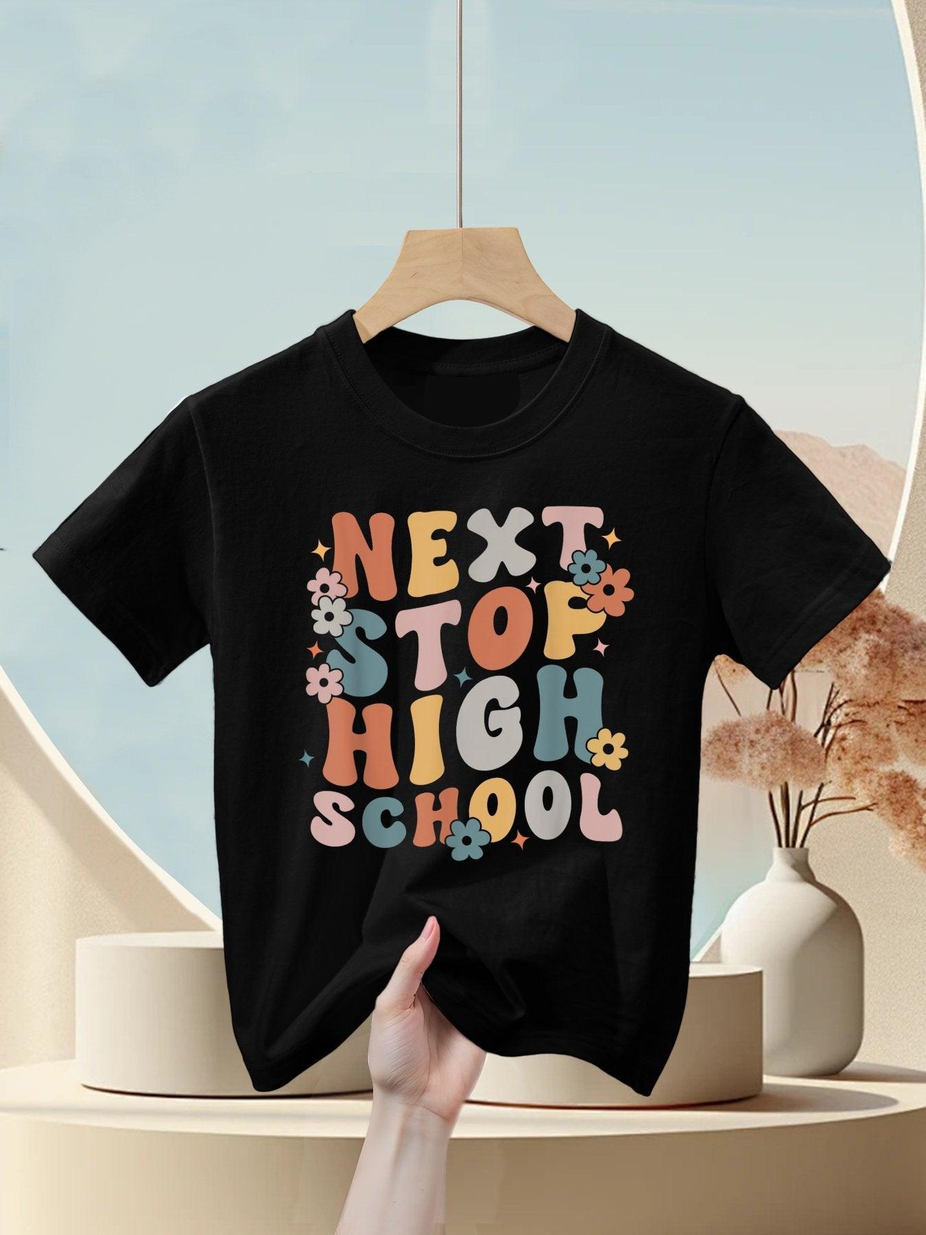 Funny Next Stop High School Groovy 8th Grade Graduation Kids T-Shirt