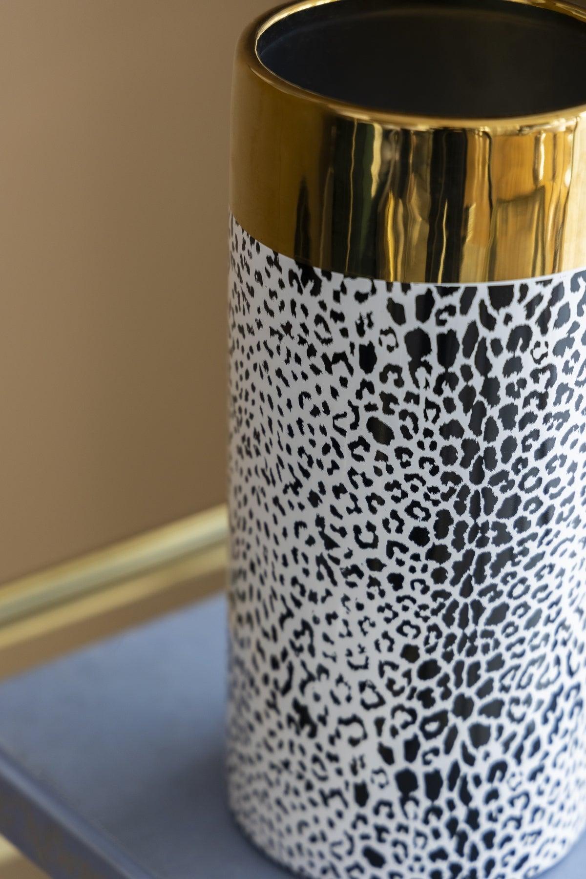Matte Black& Gold Ceramic Vase