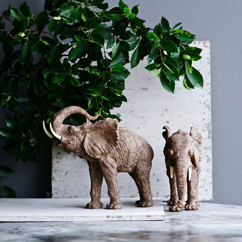 15x8x12' Tai Polyresin Elephant Accent,Trumpeting