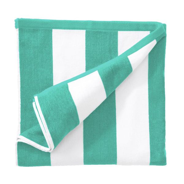 Cotton Velour Cabana Stripe Beach Towel - Novia Collection