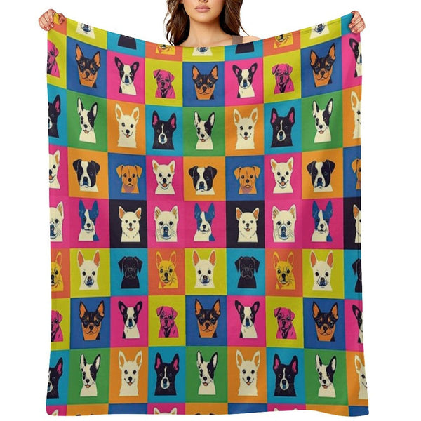 Fun And Colorful Pet Pattern Design Anti-pilling Throw Blanket