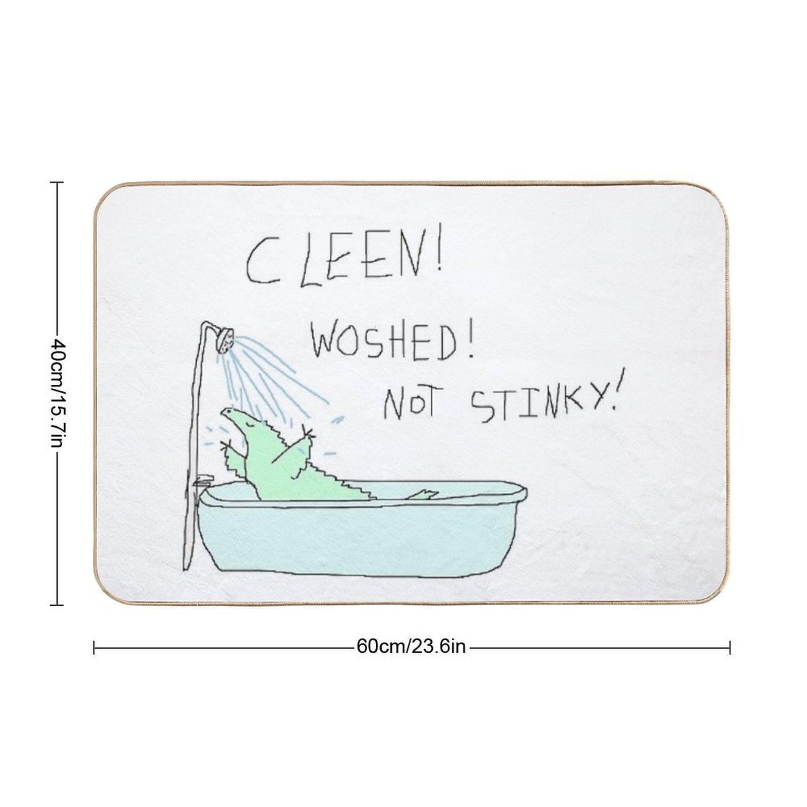 Clean! Washed! Not Stinky! Bath Mat