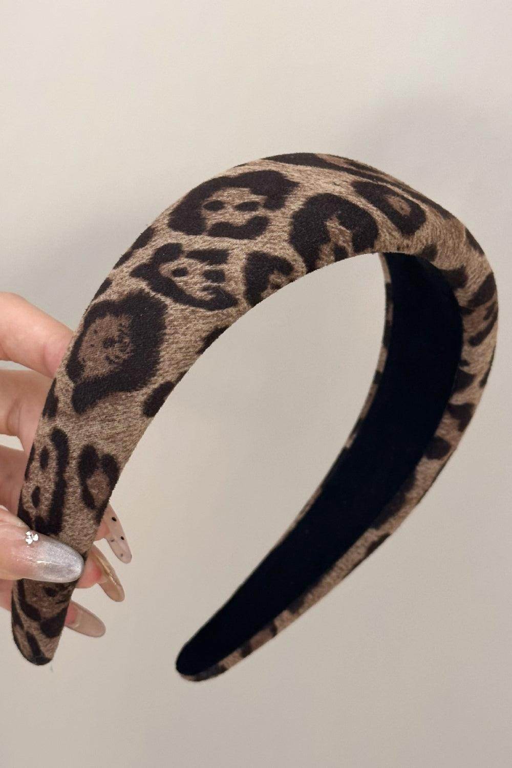 Leopard Polyester Wide Headband for Fashionable Styling