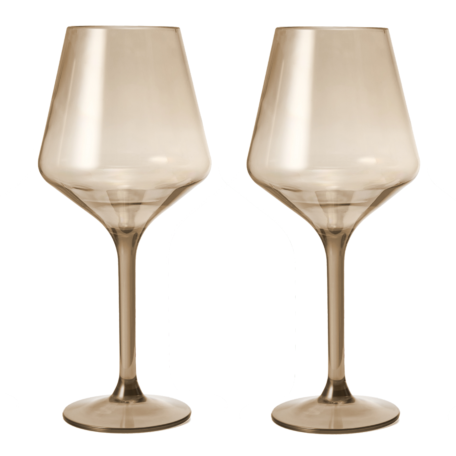 Floating Wine Glasses for Pool - Set of 2-15 OZ Shatterproof Poolside Wine Glasses, Tritan Plastic Reusable, Beach Outdoor Cocktail, Wine, Champagne, Water Glassware Spring Summer (Smoke)