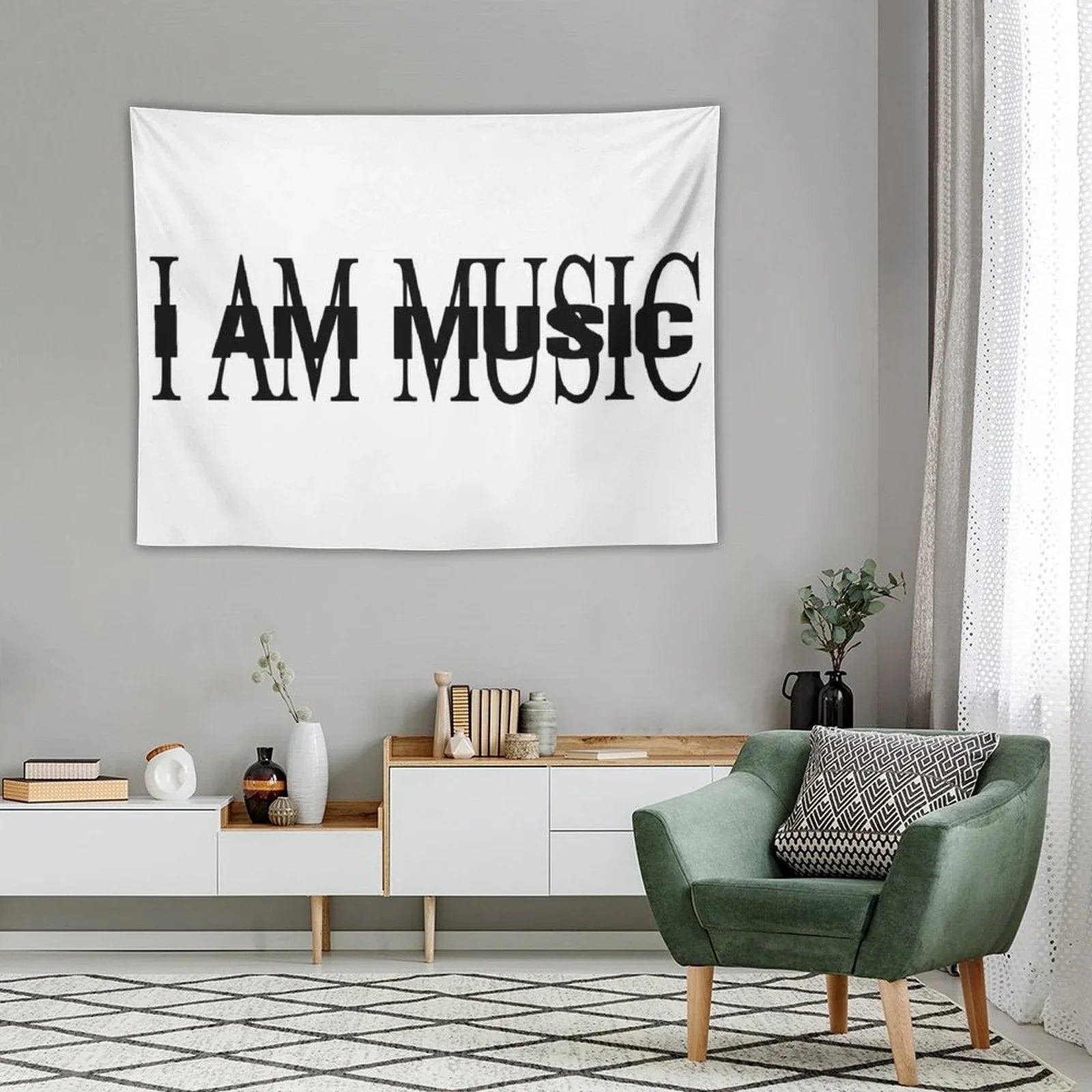 I AM MUSIC Album Cover Tapestry