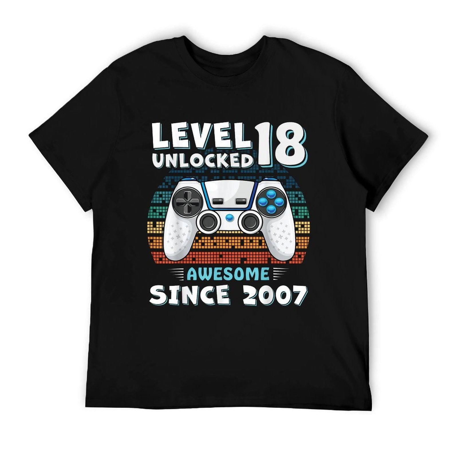 18 Year Old BDay Decorations Men Boy 18yr 2007 18th Birthday T-Shirt