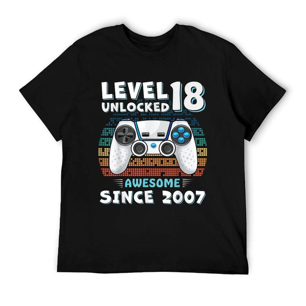 18 Year Old BDay Decorations Men Boy 18yr 2007 18th Birthday T-Shirt