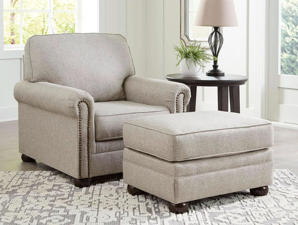 Rectangular Upholstered Ottoman Light Brown Bun Legs