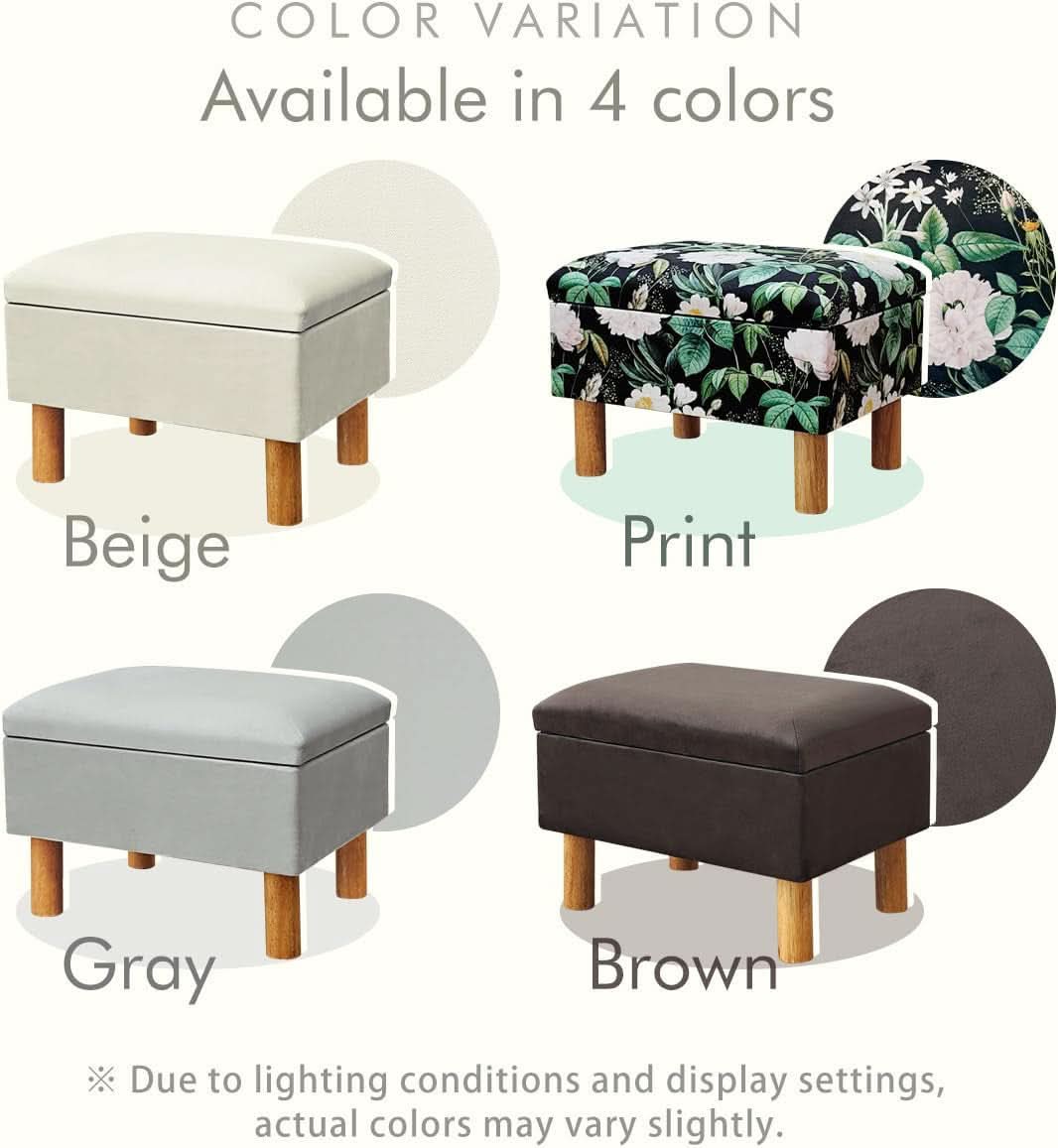 Multifunctional Storage Ottoman With Hidden Lid
