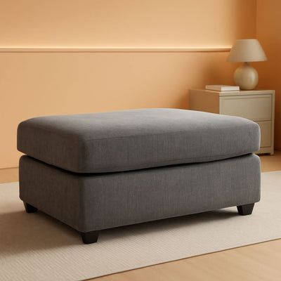 Stairatt Rectangular Gray Upholstered Ottoman Cushioned