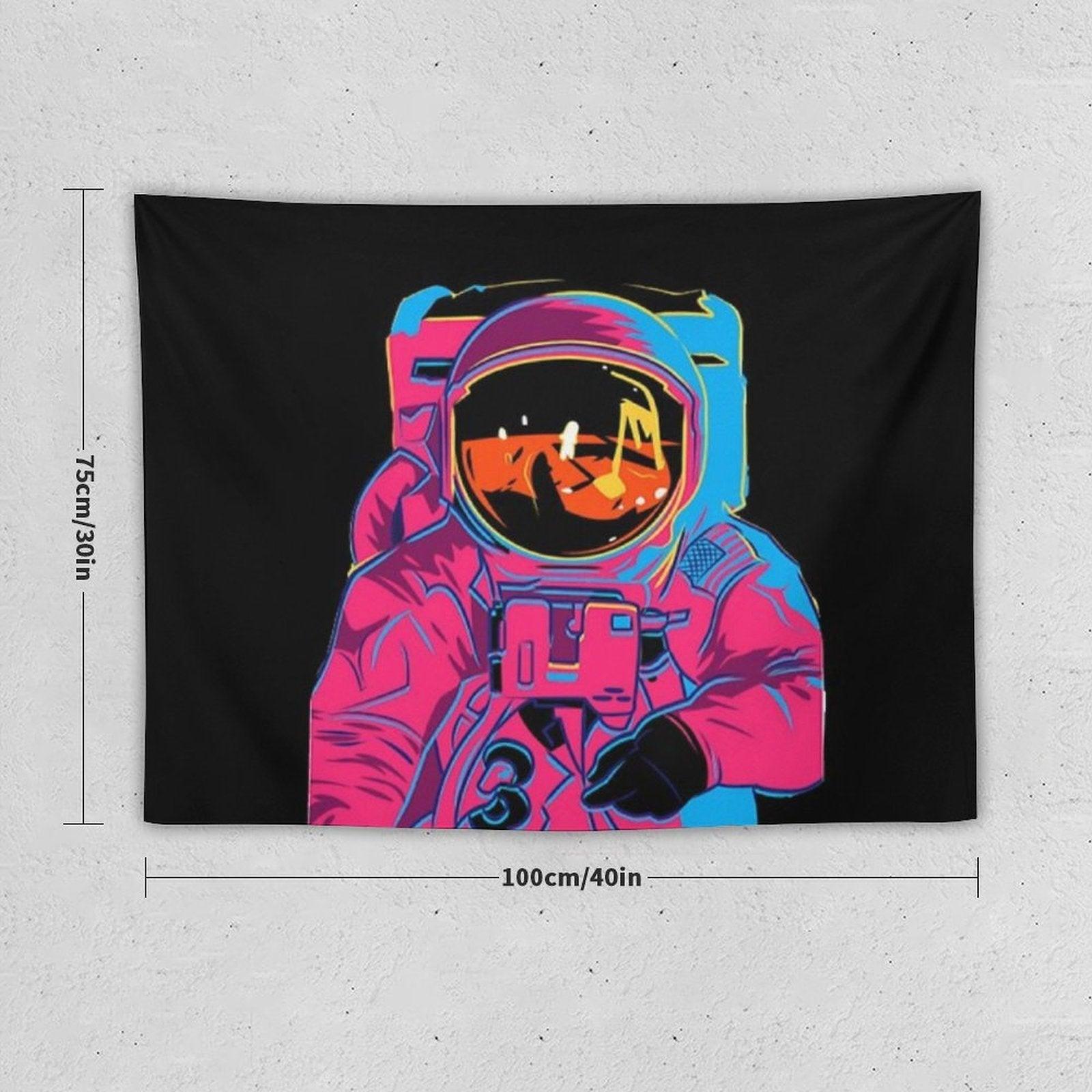 Trippy Rainbow Astronaut Tapestry
