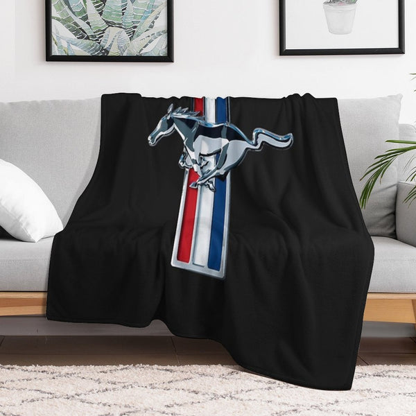 Ford Mustang Logo Machine-washable Throw Blanket