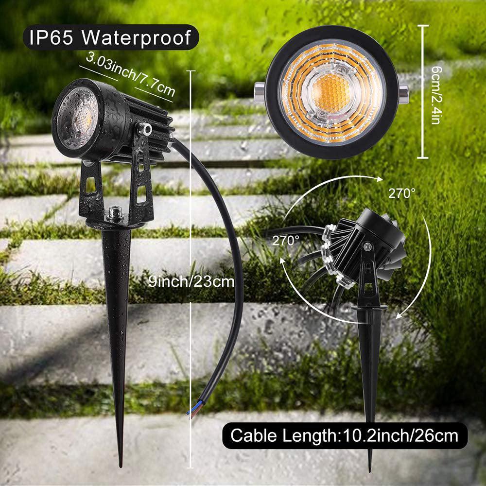 CD43 5W Waterproof LED Landscape Narrow Beam Directional Outdoor 12V Low Voltage Aluminum Spotlight