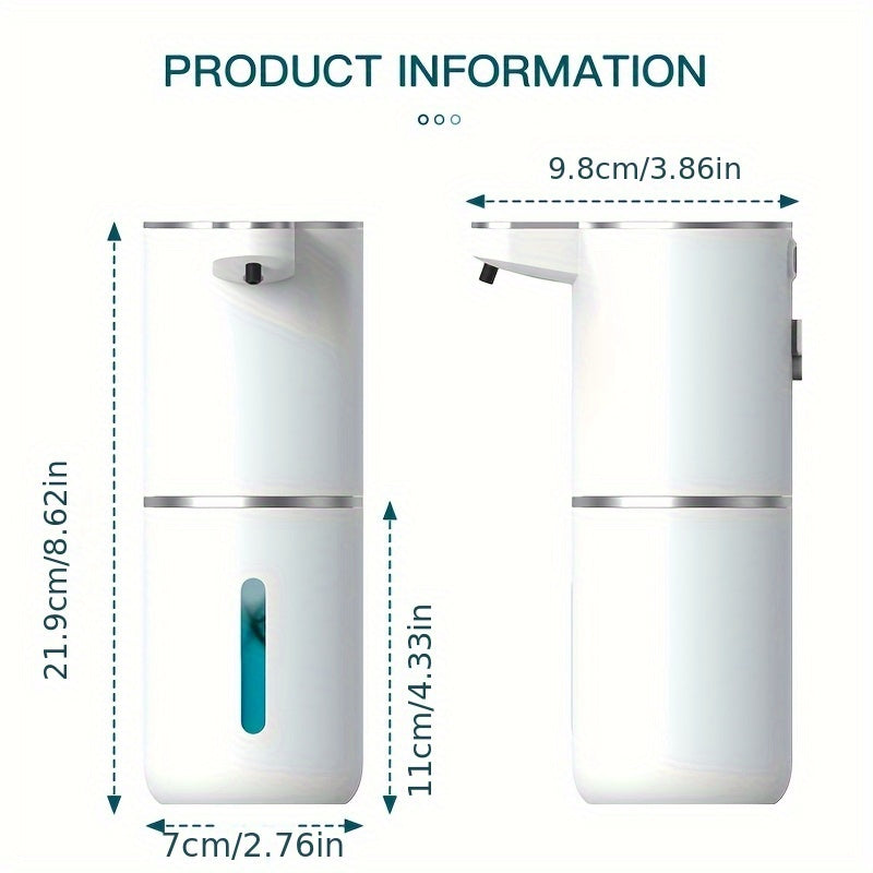 12.85oz Automatic Soap Dispenser with Touchless Sensor - Wall-Mounted, Rechargeable Lithium Battery, USB Charging, Modern Design for Bathroom And Kitchen, Bathroom Soap Dispenser|Modern Soap Dispenser|Touchless Soap Dispenser DSers Fulfillment