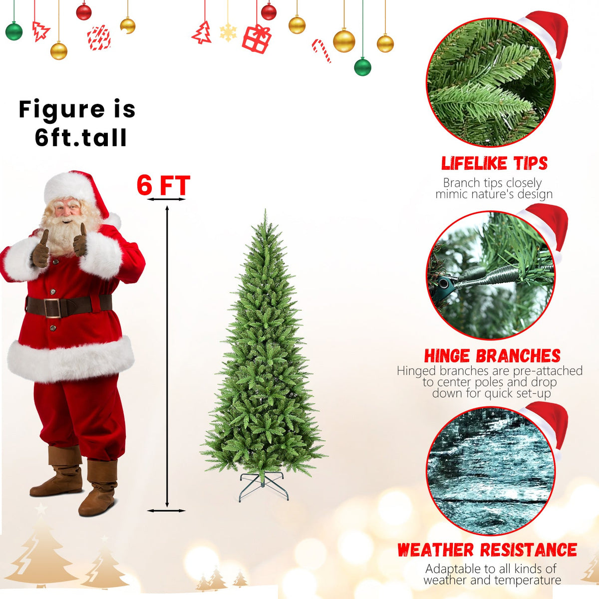 4FT Slim Christmas Tree