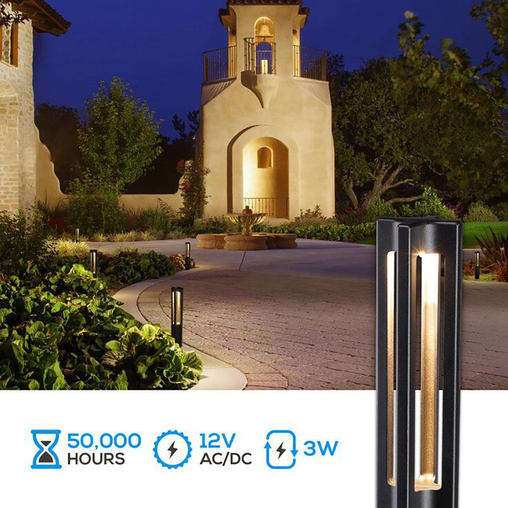 ALP53 6, 10 and 12-Pack Low Voltage Aluminum Pathway Lights Package Cast Aluminum, 3W 12V AC/DC LED Walkway Lighting
