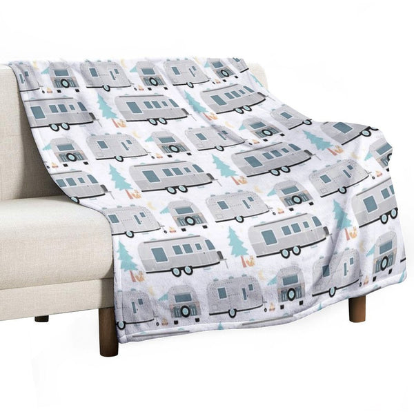 Cute Airstream Pattern Durable Throw Blanket