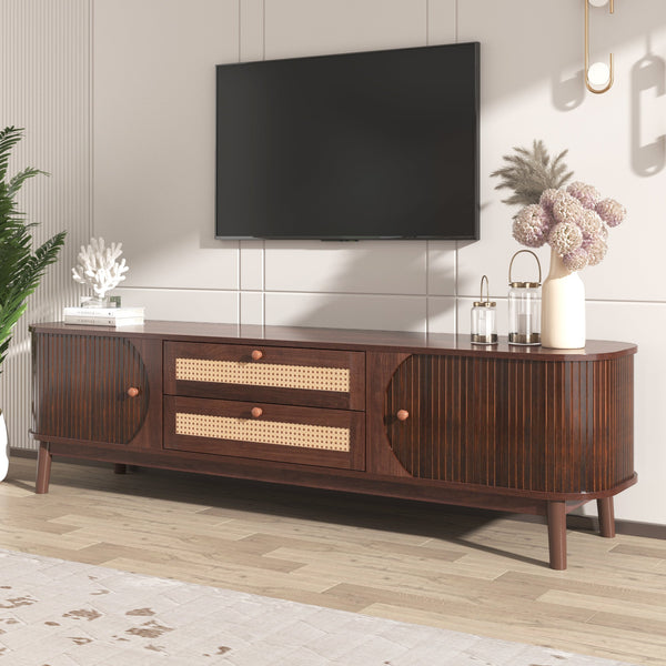 Modern Farmhouse Rattan TV Stand BLAKHOM