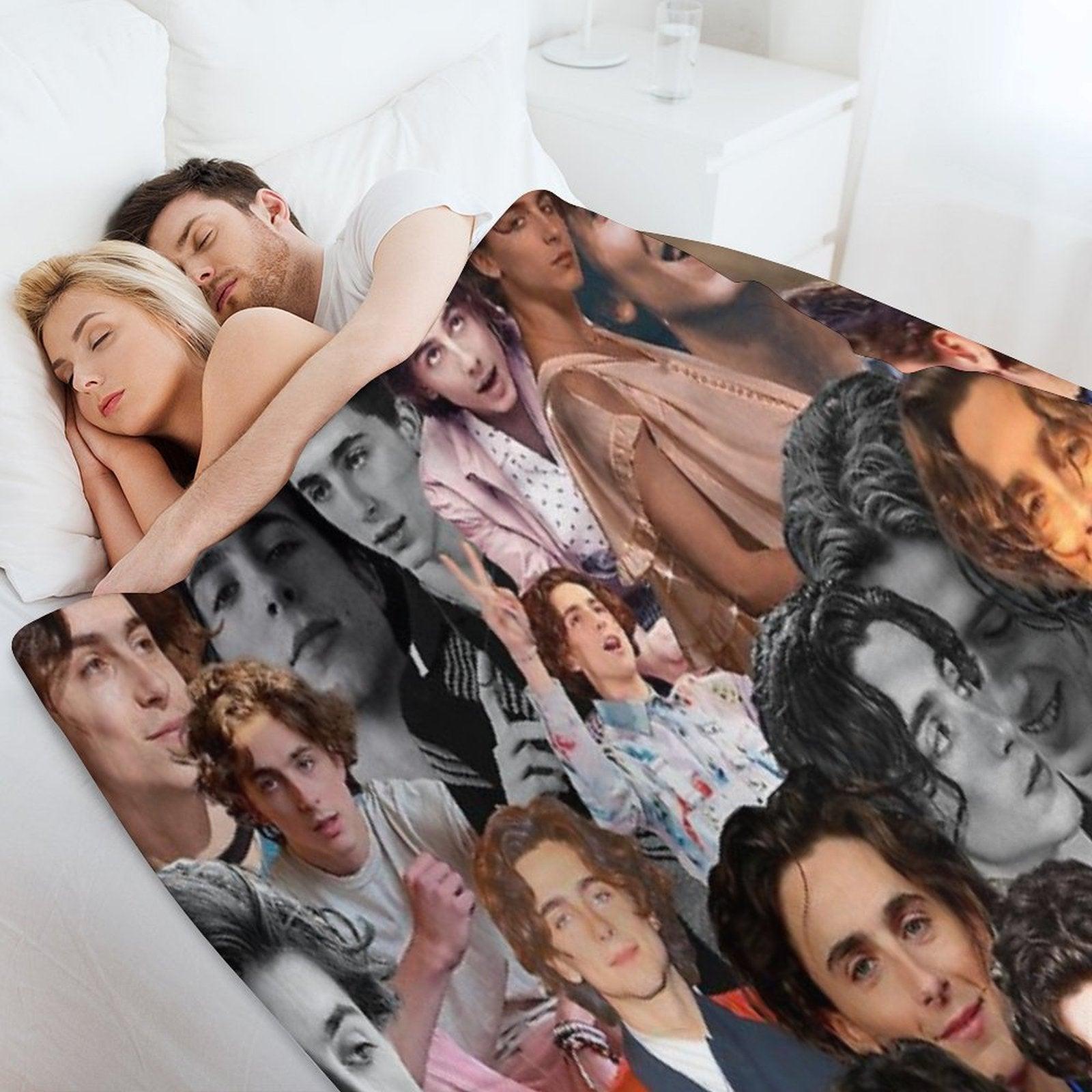 Timothee Chalamet Collage Throw Blanket