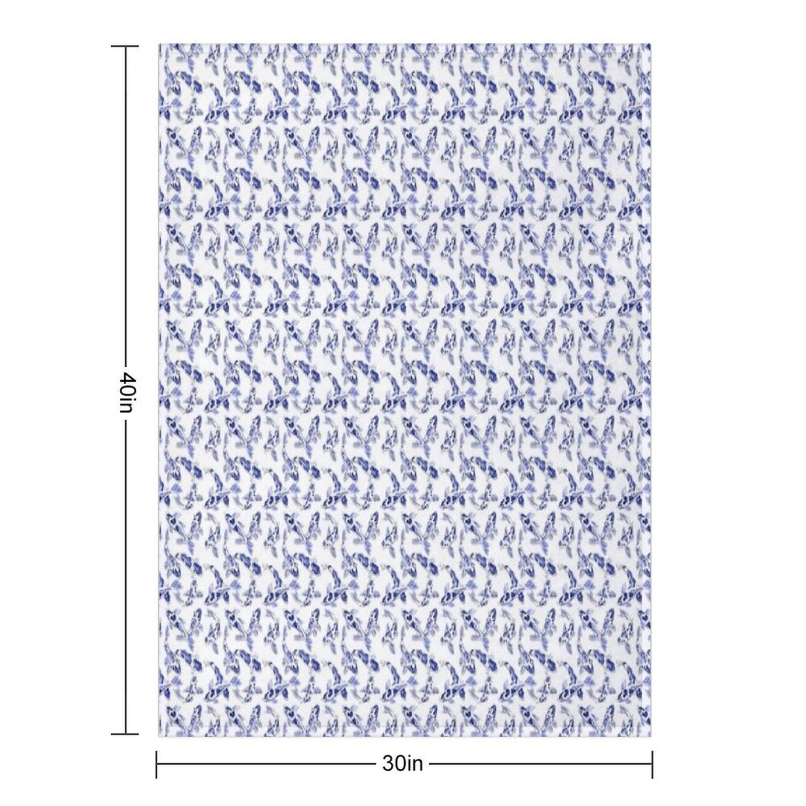 Blue And White Koi Fish Artwork – Zen Wall Decor for Home & Office Throw Blanket