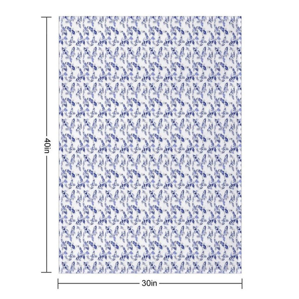Blue And White Koi Fish Artwork – Zen Wall Decor for Home & Office Throw Blanket