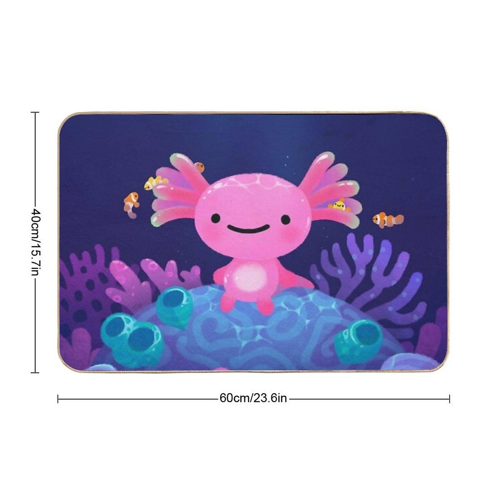 Coral Axolotl Bath Mat
