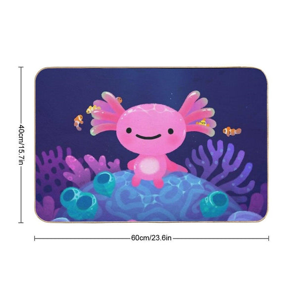 Coral Axolotl Bath Mat