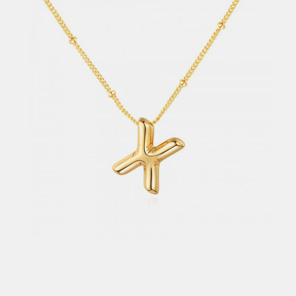 Gold Initial Letter Pendant Necklace