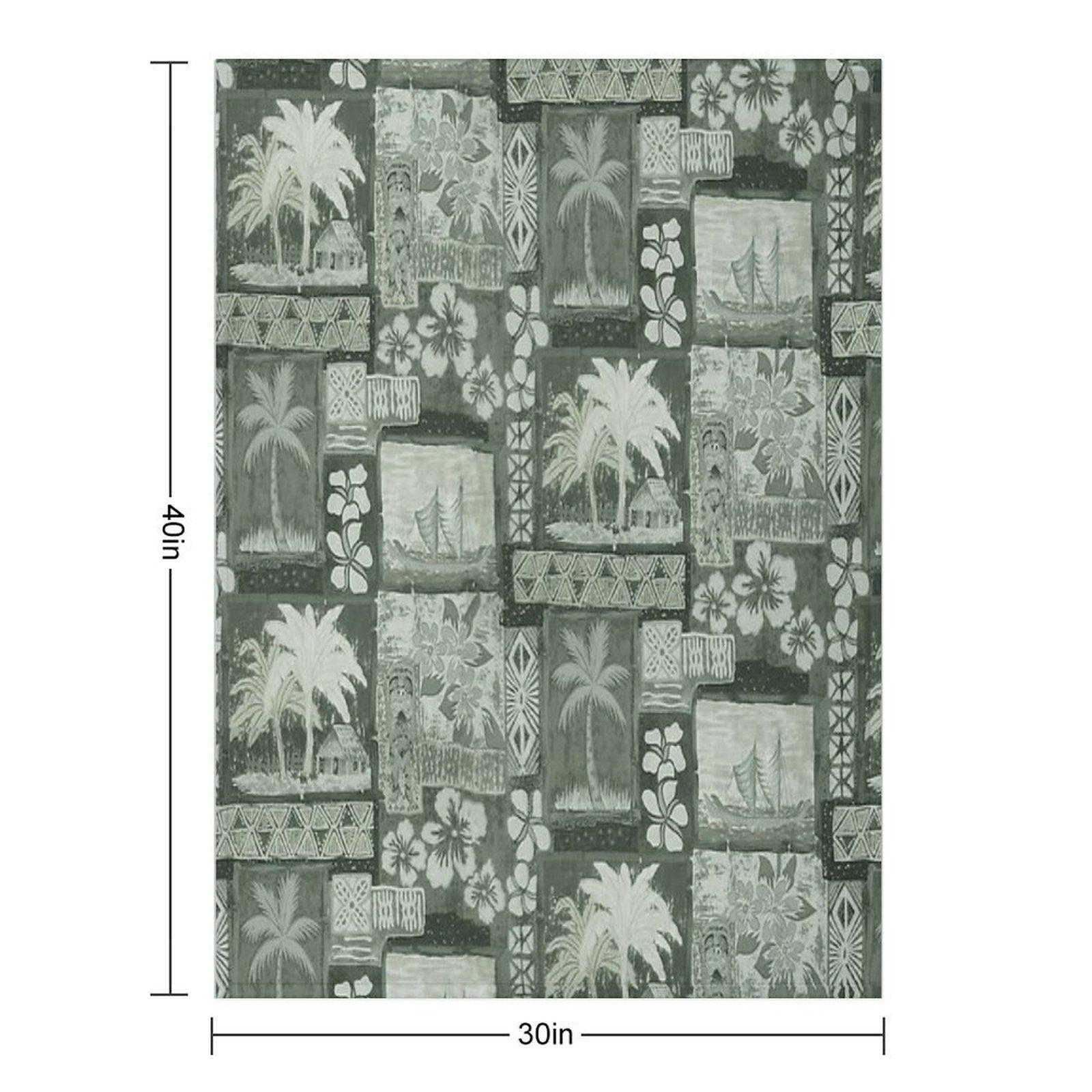 Kona Coast Retro Aloha Shirt Print Throw Blanket