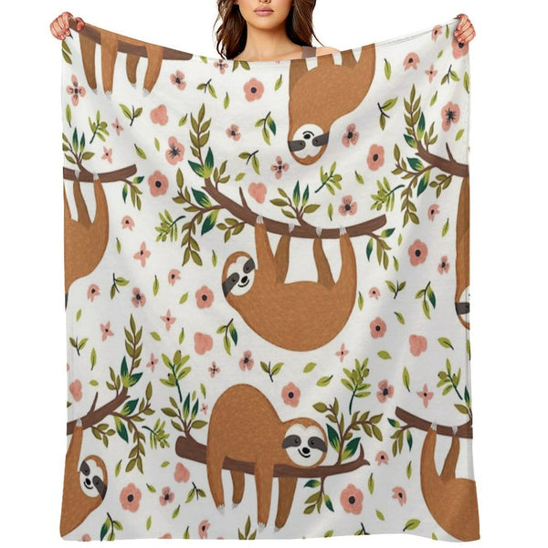 Cute Sloths Gift-ready Throw Blanket