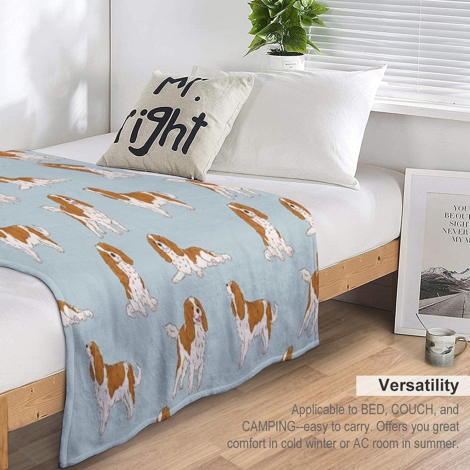 Blenheim Cavalier King Charles Spaniel Dog Throw Blanket