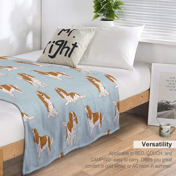 Blenheim Cavalier King Charles Spaniel Dog Throw Blanket