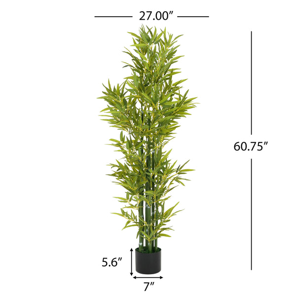 5' Artificial Bamboo with Pot, Set of 2
