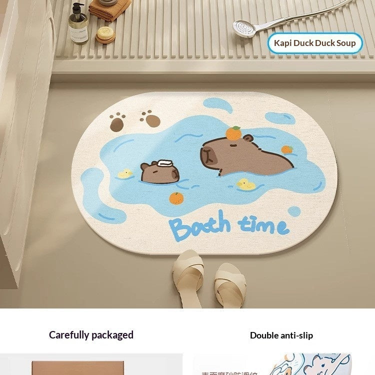 Quick-drying Cartoon Silica Mud Floor Mat