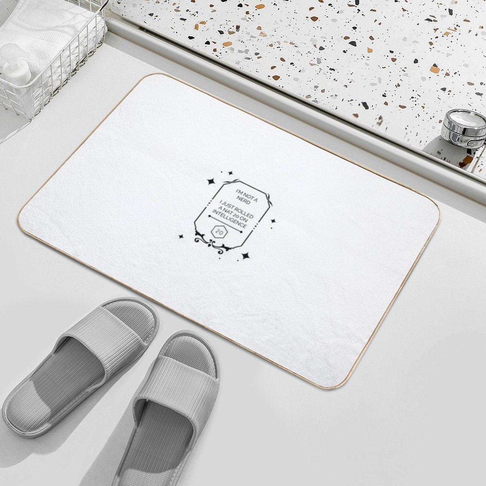 Dnd Intelligence Roll D20  Stain-Proof Bath Mat
