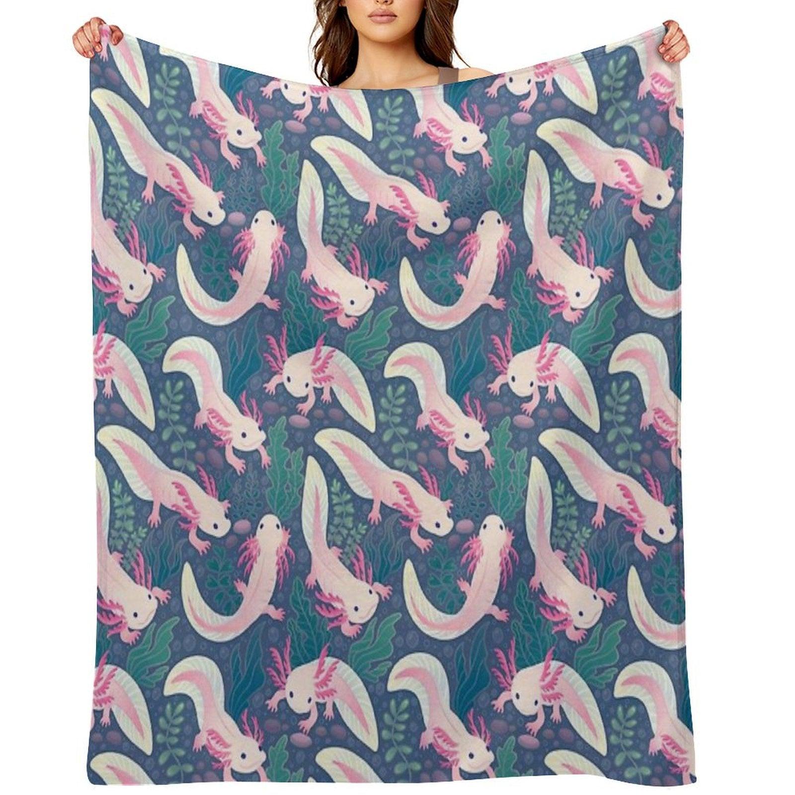 Axolotls Throw Blanket