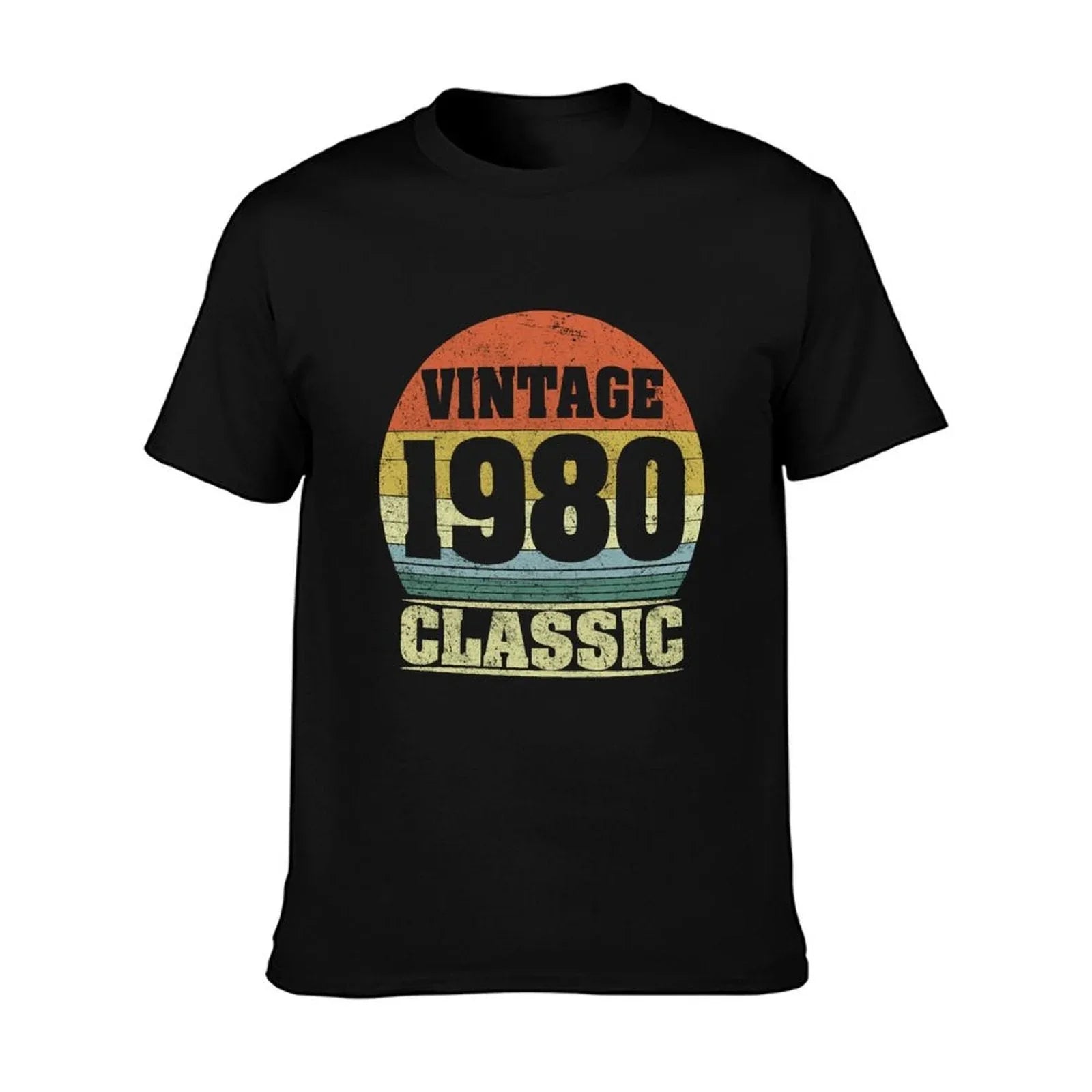 1980 40th Birthday Gift Vintage Retro Men Women 40 Years Old  Heathered Texture T-Shirt