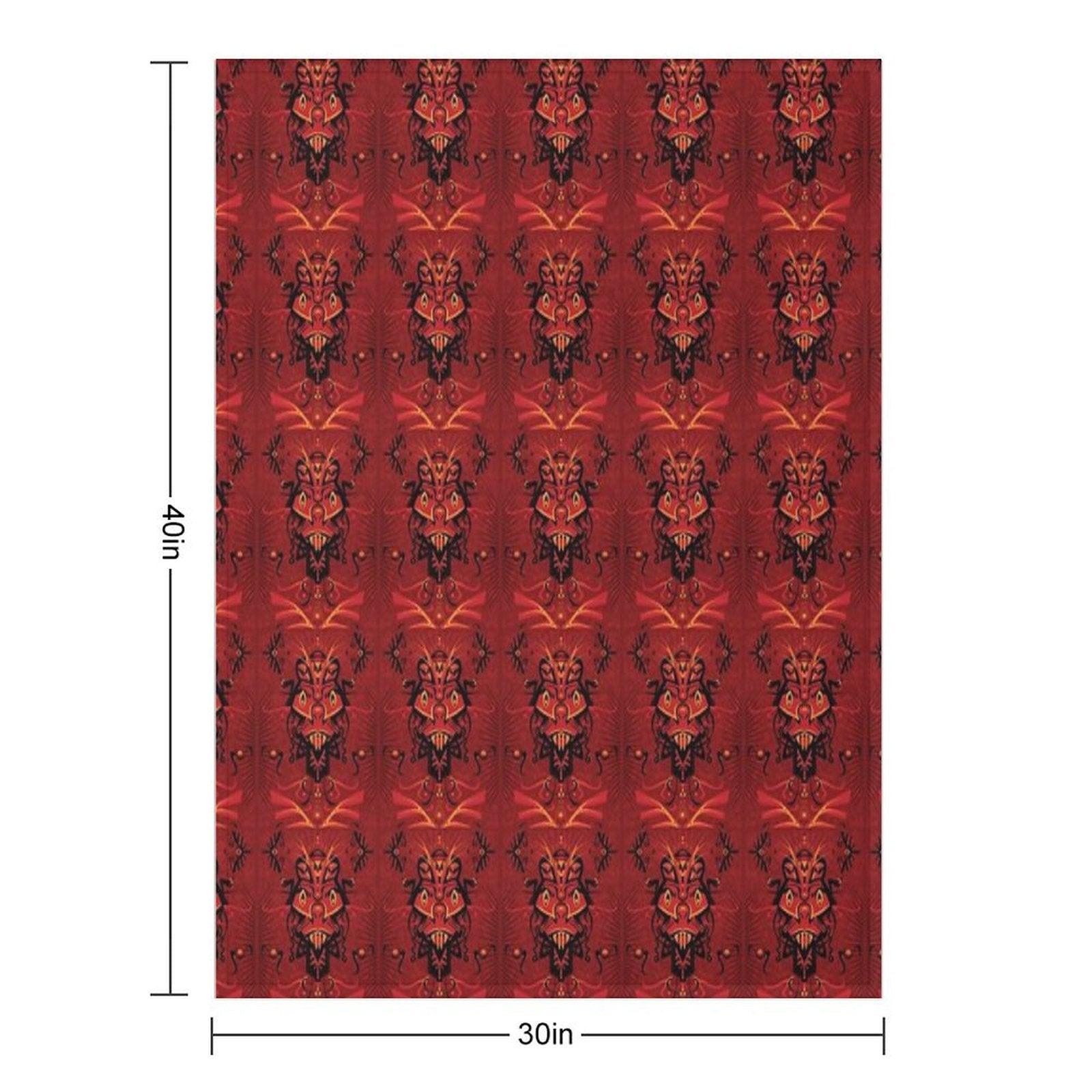 Red Samurai Shaman Throw Blanket