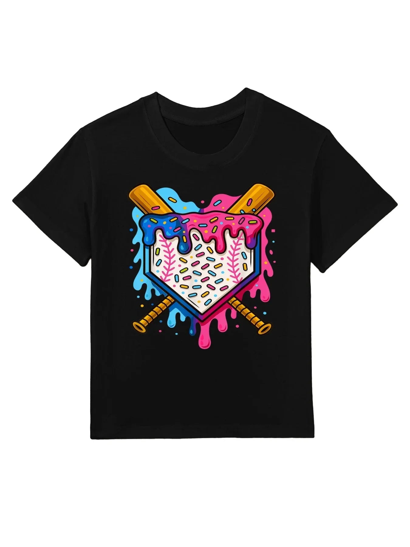 Baseball Boys Ice Cream Drip Baseball Kids T-Shirt