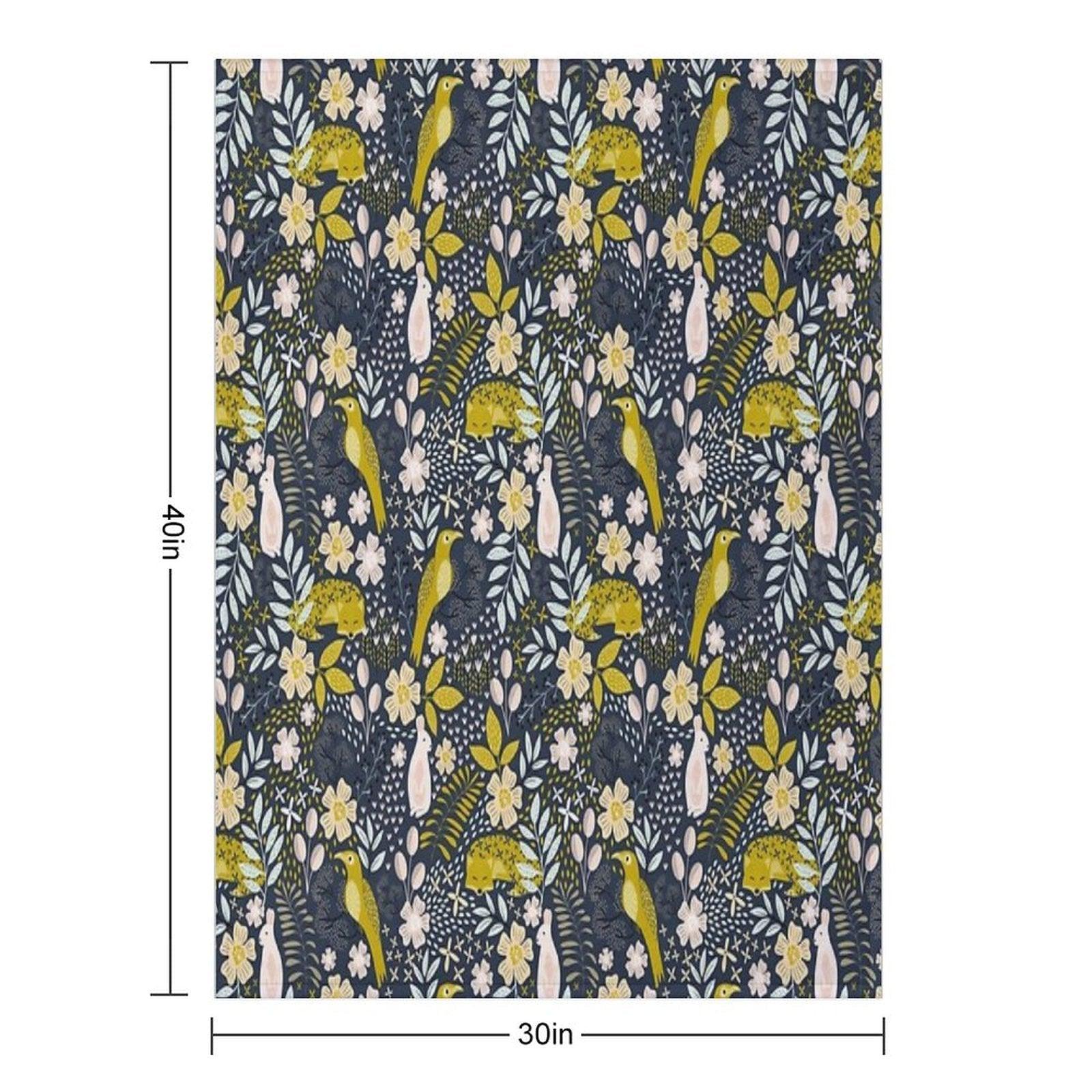 Woodland Flora Throw Blanket